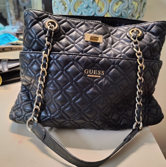 Guess Handbags - Guess Marciano Luxe Suave Carryall genuine leather quilted bag